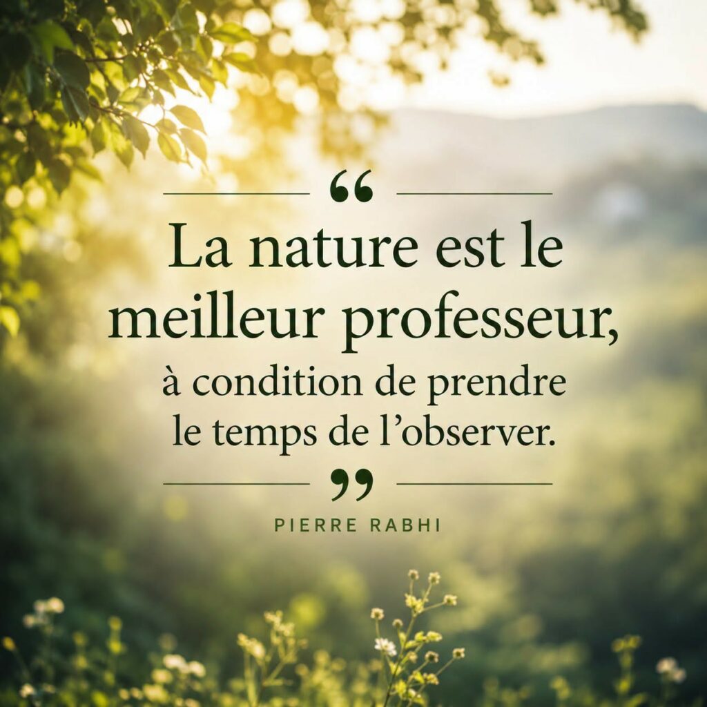 La nature est le meilleur professeur